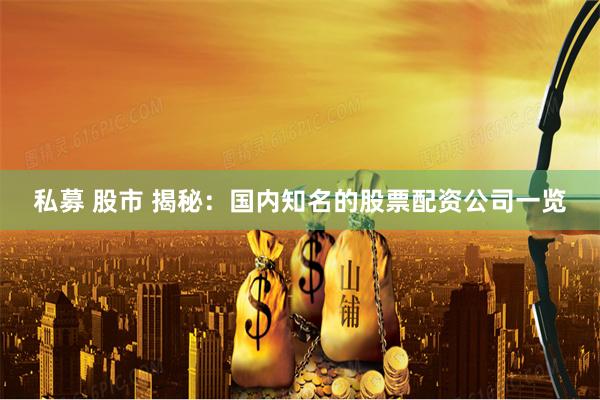 私募 股市 揭秘：国内知名的股票配资公司一览