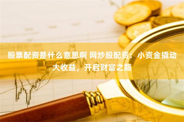 股票配资是什么意思啊 网炒股配资：小资金撬动大收益，开启财富之路